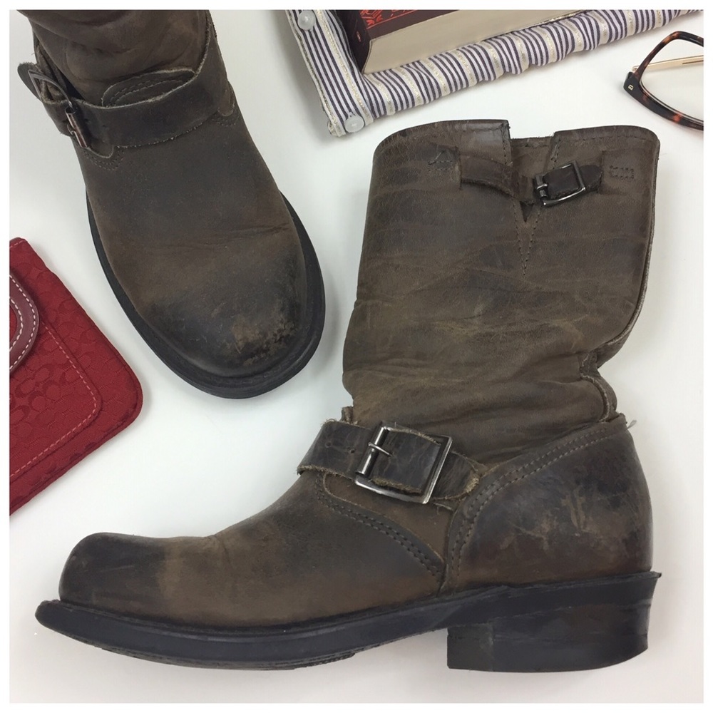 FRYE 12R Engineer Boots, “Smoke" Color, Size 6.5